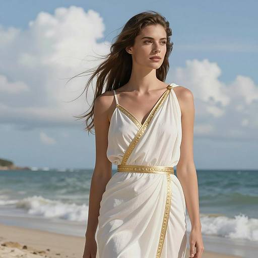 Serene Female God by the Ocean