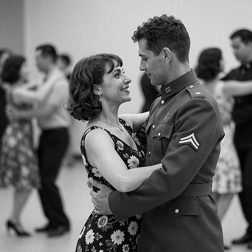 Classic Dance Scene in Black and White