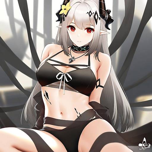 Illustration of Mudrock (silent night) (arknights), arknights in the style of Infinote