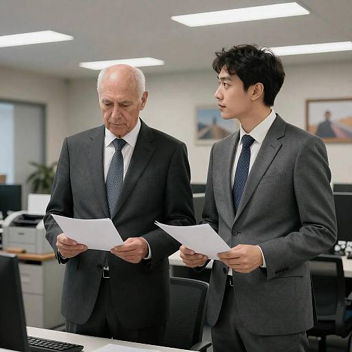 Office Interaction Between Two Men