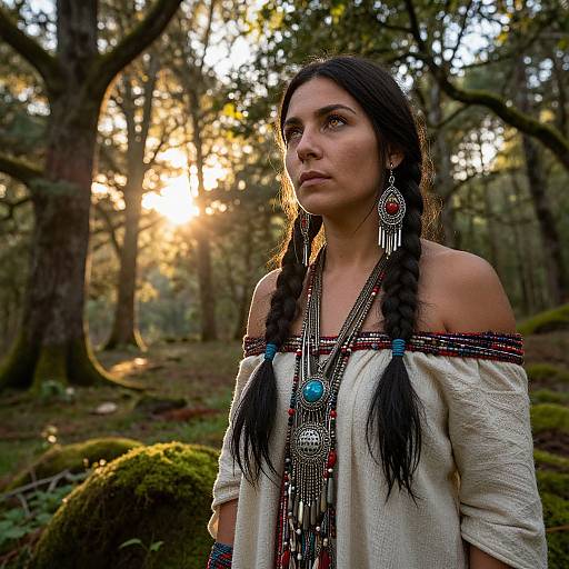 Enigmatic Native Woman in Viking Jewelry