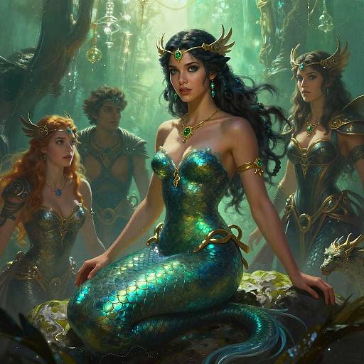 Epic Digital Art of Female Siren Enchantress