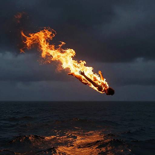 Icarus Falling Over Ocean