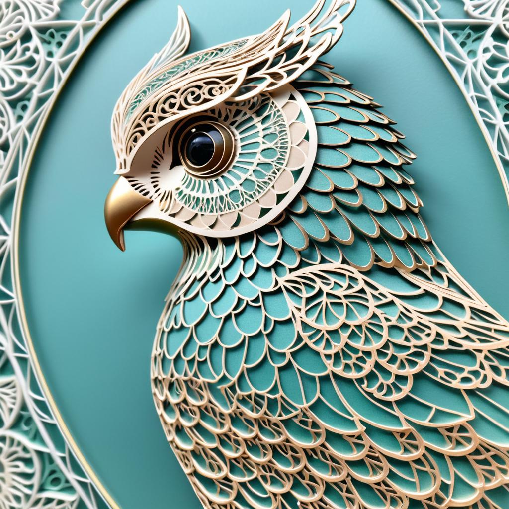 Intricate Lace Owl in Victorian Style