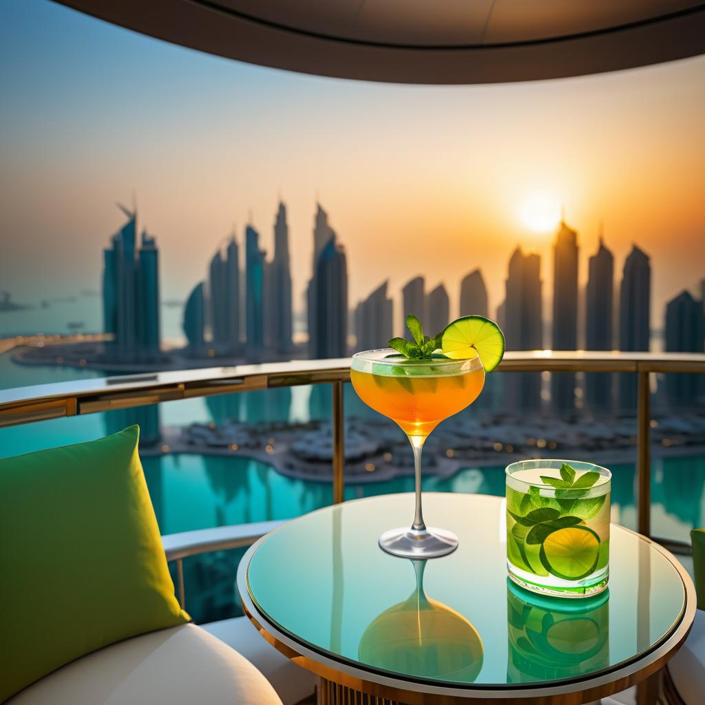 Enchanting Dubai Marina Lounge at Sunset