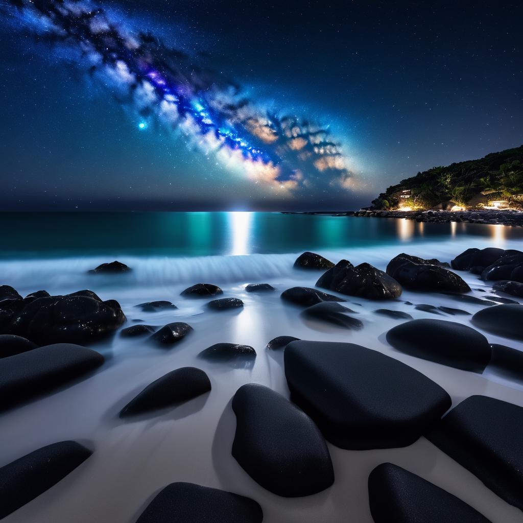 Starry Night Over Rocky Shores