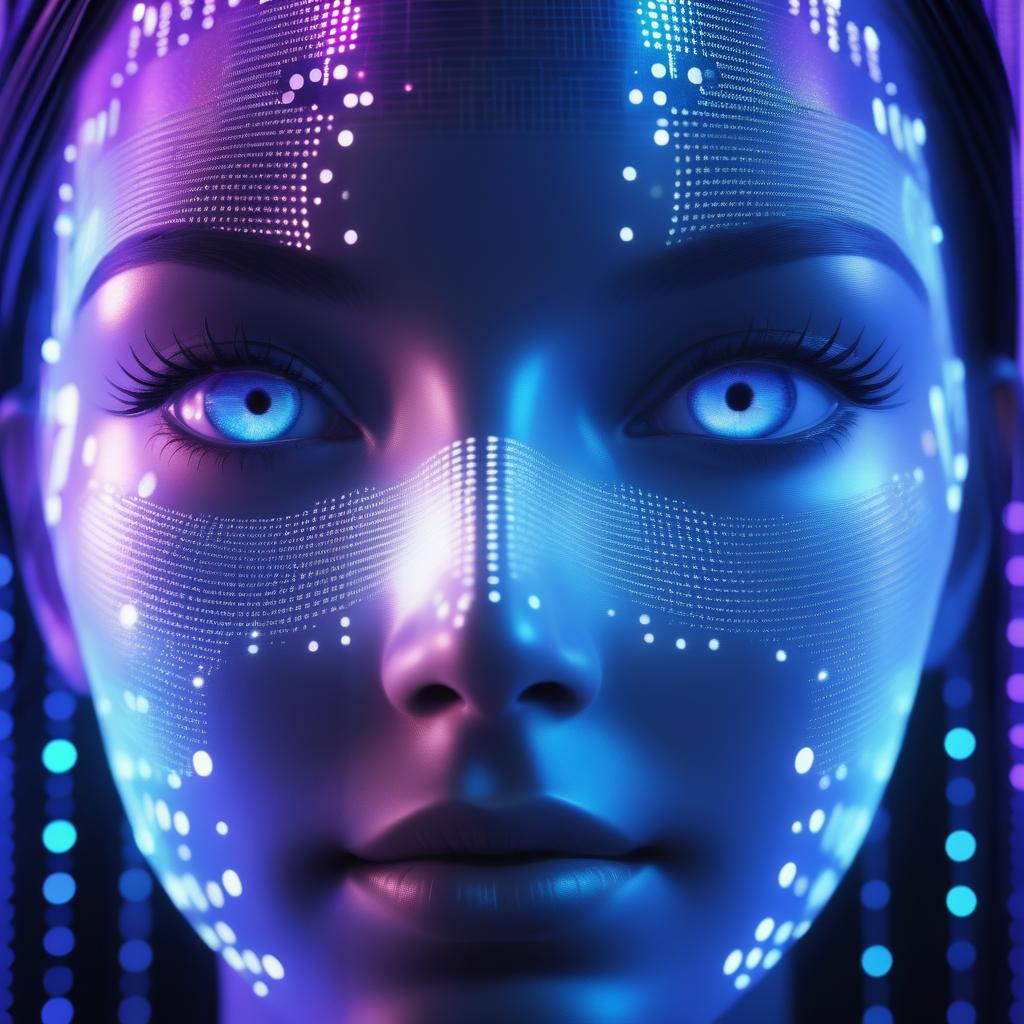 Ethereal Cybernetic Close-Up Portrait