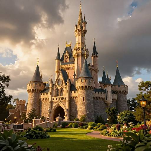 Whimsical Scottish Castle at Dusk