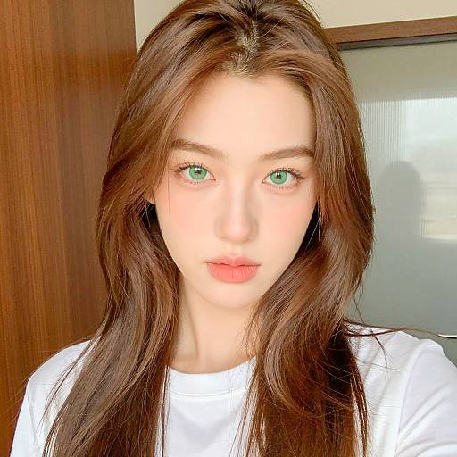 Close-Up of a Young Woman Indoors