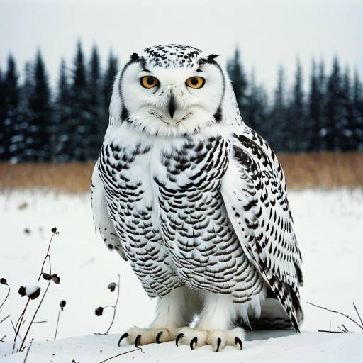 Snowy Owl in Snowy Landscape