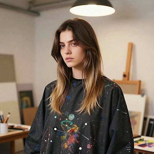 Ombre Hair Female Artist Portrait