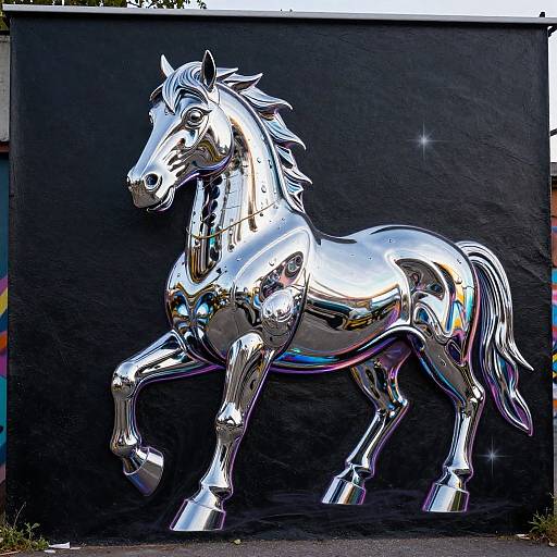 Vivid Psychedelic Malevolent Water Horse Graffiti