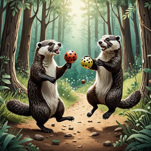 Whimsical Forest Fun: Otter and Badger