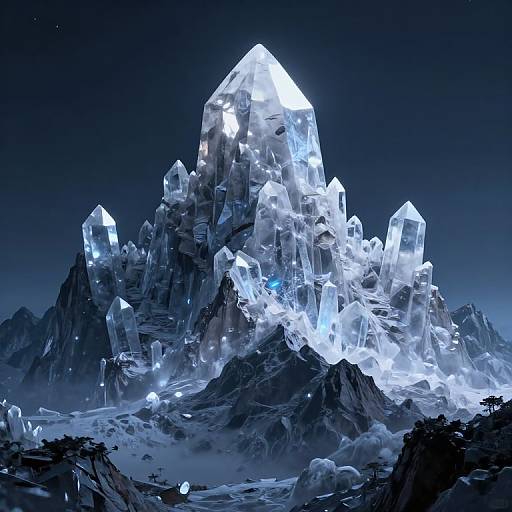 Otherworldly Crystalline Mountain Sentinel