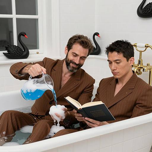 Bubbly Bath Time with Stylish Gentlemen
