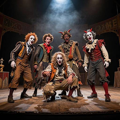Eerie Freakshow Performers on Stage