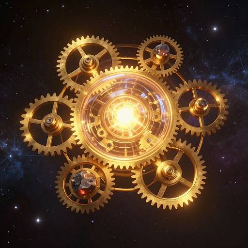 Celestial Golden Gears and Orbs