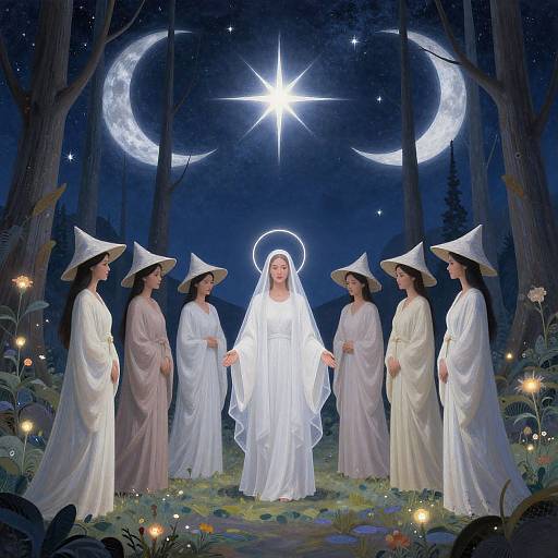 Mystical Gathering Under Celestial Night