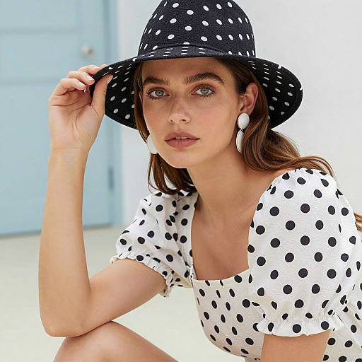 Chic Woman in Polka Dots Photography