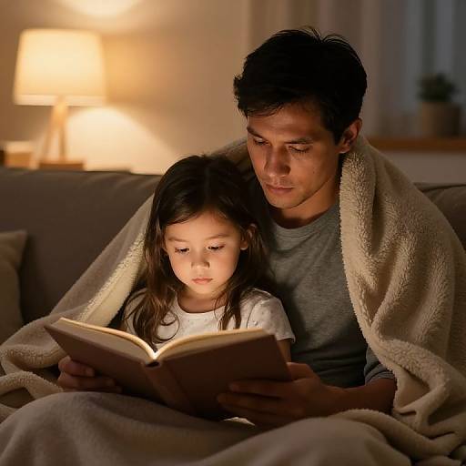 Father and Daughter Cozy Reading
