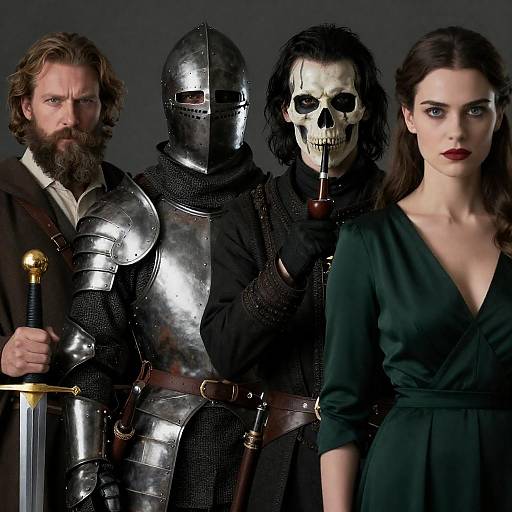 Heroic Characters in Vertical Composition