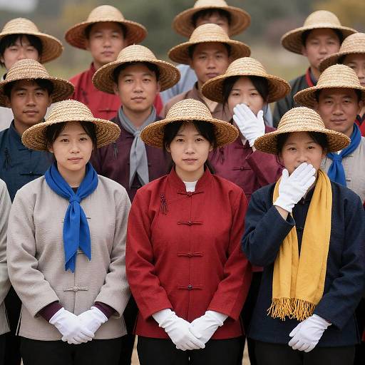 Diverse Group in Traditional Asian Attire