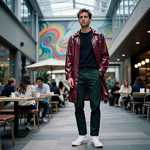 Stylish Man in Urban Raincoat