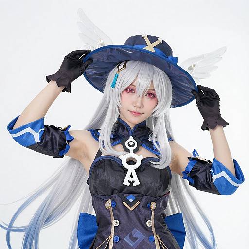 Anime-Style Asian Woman in Detailed Costume