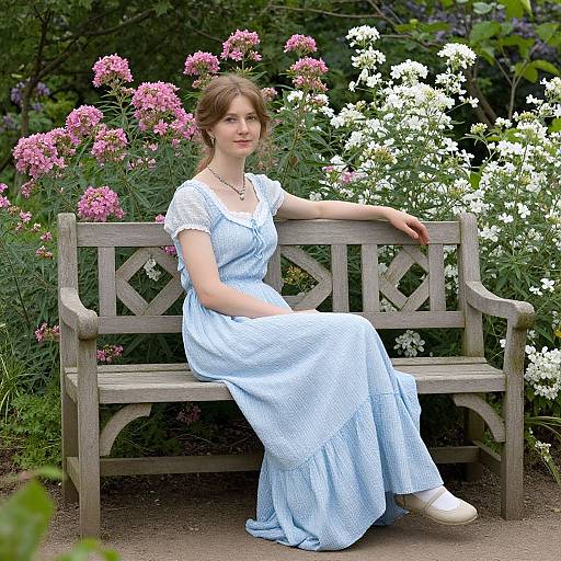 Graceful Woman in Floral Garden