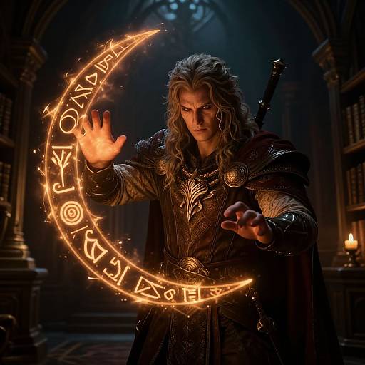 Arcane Sorcerer in Mystical Library