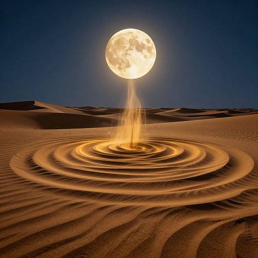 Radiant Moon Casting Luminous Sand