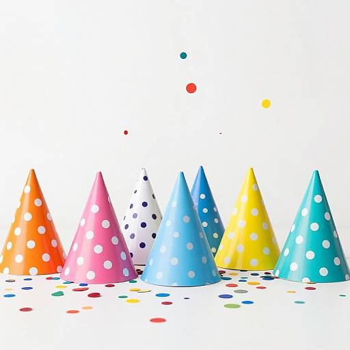 Colorful Polka Dot Birthday Hats