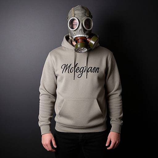 Photograph of a man in a grey hoodie with 