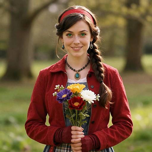 Sunlit Aerith Smiling in Flowered Apron