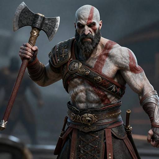 God of War Cinematic Pose with Axe
