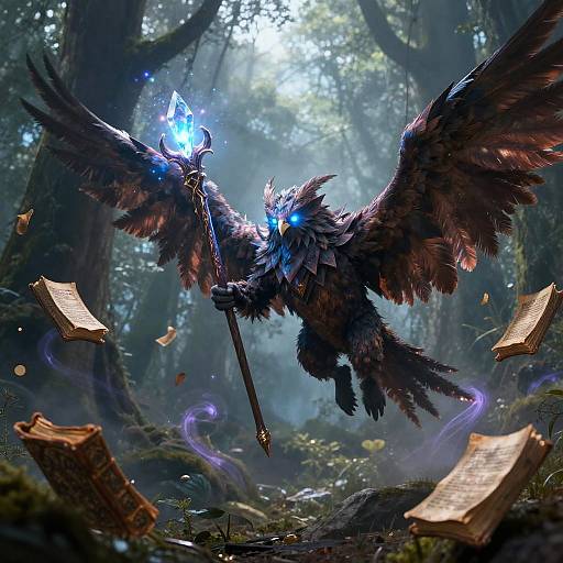 DnD Owlin Wizard in Enchanted Flight