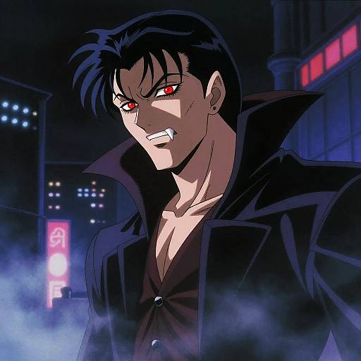 90s Vampire Anime Neon Night