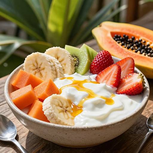 Bionico Dessert with Fresh Tropical Fruits and Yogurt