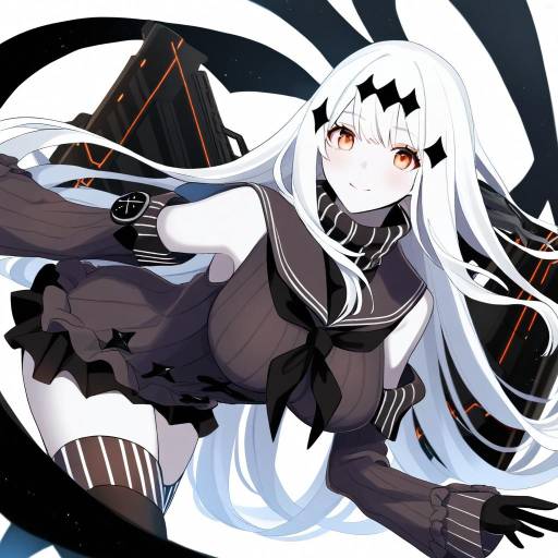 Illustration of Aircraft carrier water oni, kantai collection in the style of Nokuhashi