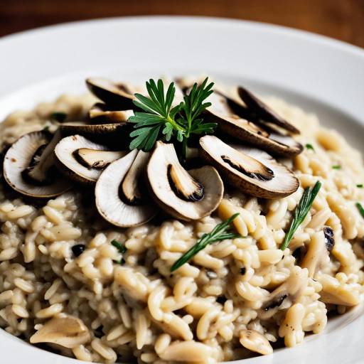 Creamy Mushroom Risotto Close-Up Photography
