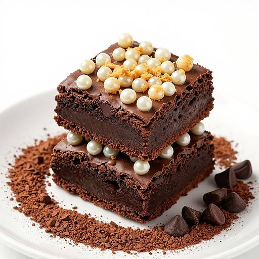 Stacked Chocolate Brownies with Toppings