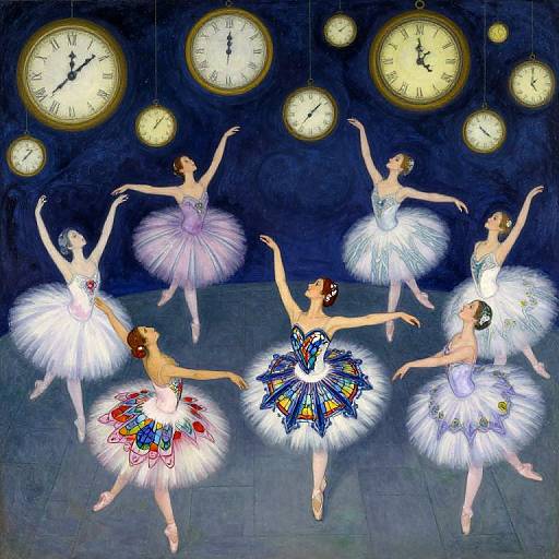 Surreal Ballet With Floating Timepieces
