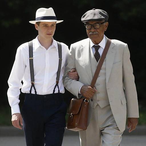 Two Men Walking Outdoors