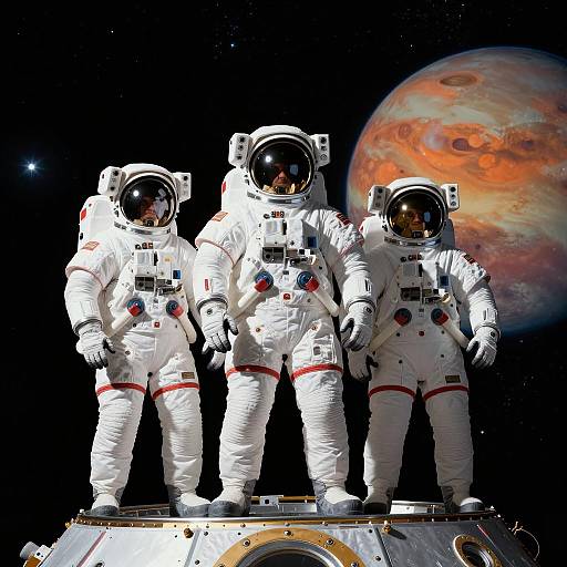 Astronauts Ready on a Starry Cone