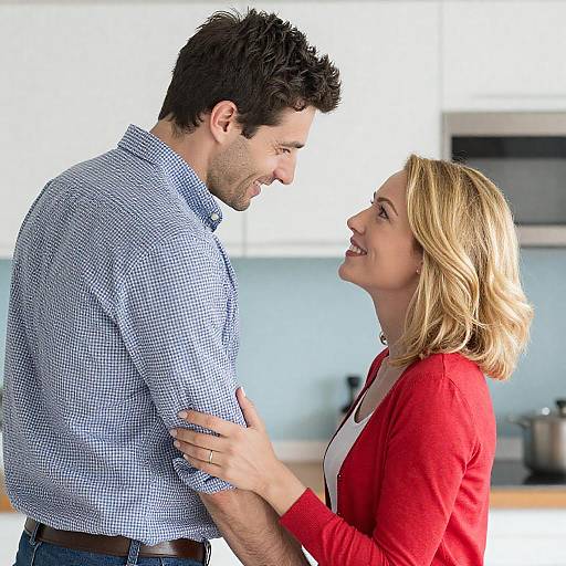 Intimate Moment in a Cozy Kitchen