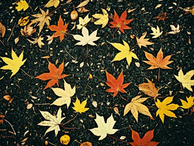 Close-Up Fall Leaves Wallpaper Design