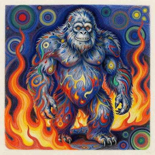 Hyper-Realistic Neo-Impressionist Yeti