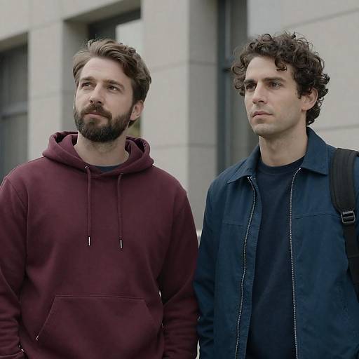 Two Men Outdoors in Urban Setting