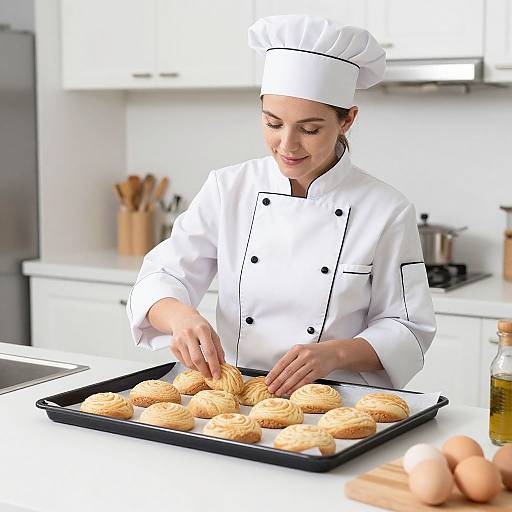 Woman Cooking with Baked Goods