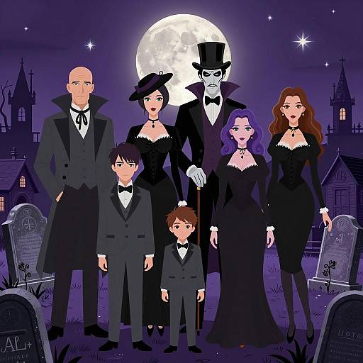 Victorian Vampire Gathering in Graveyard